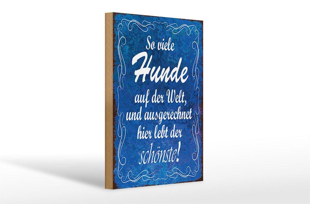 Holzschild Spruch 20x30cm so viele Hunde auf der Welt Produktbild 