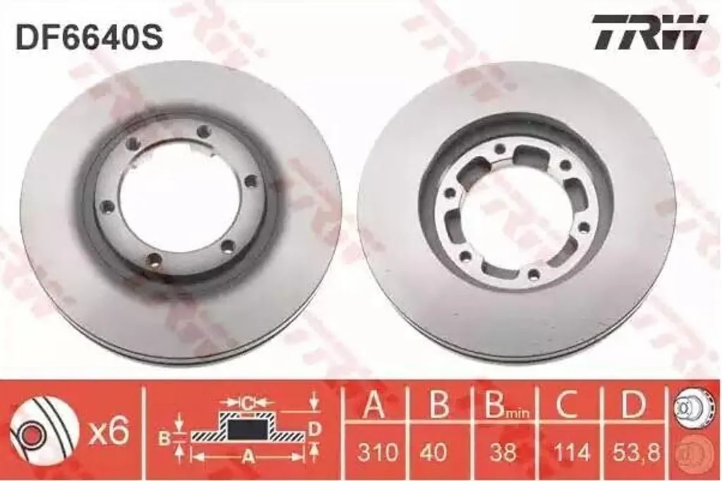 Stop vibrations freinage Golf IV : Disque TRW DF6640S OE MK326334 1J