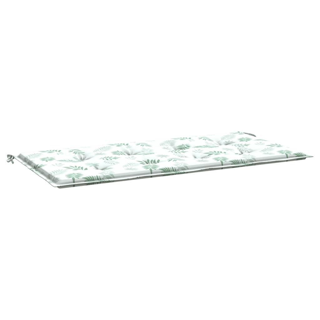 Gartenbank-Auflage Blattmuster 100x50x3 cm Oxford-Gewebe