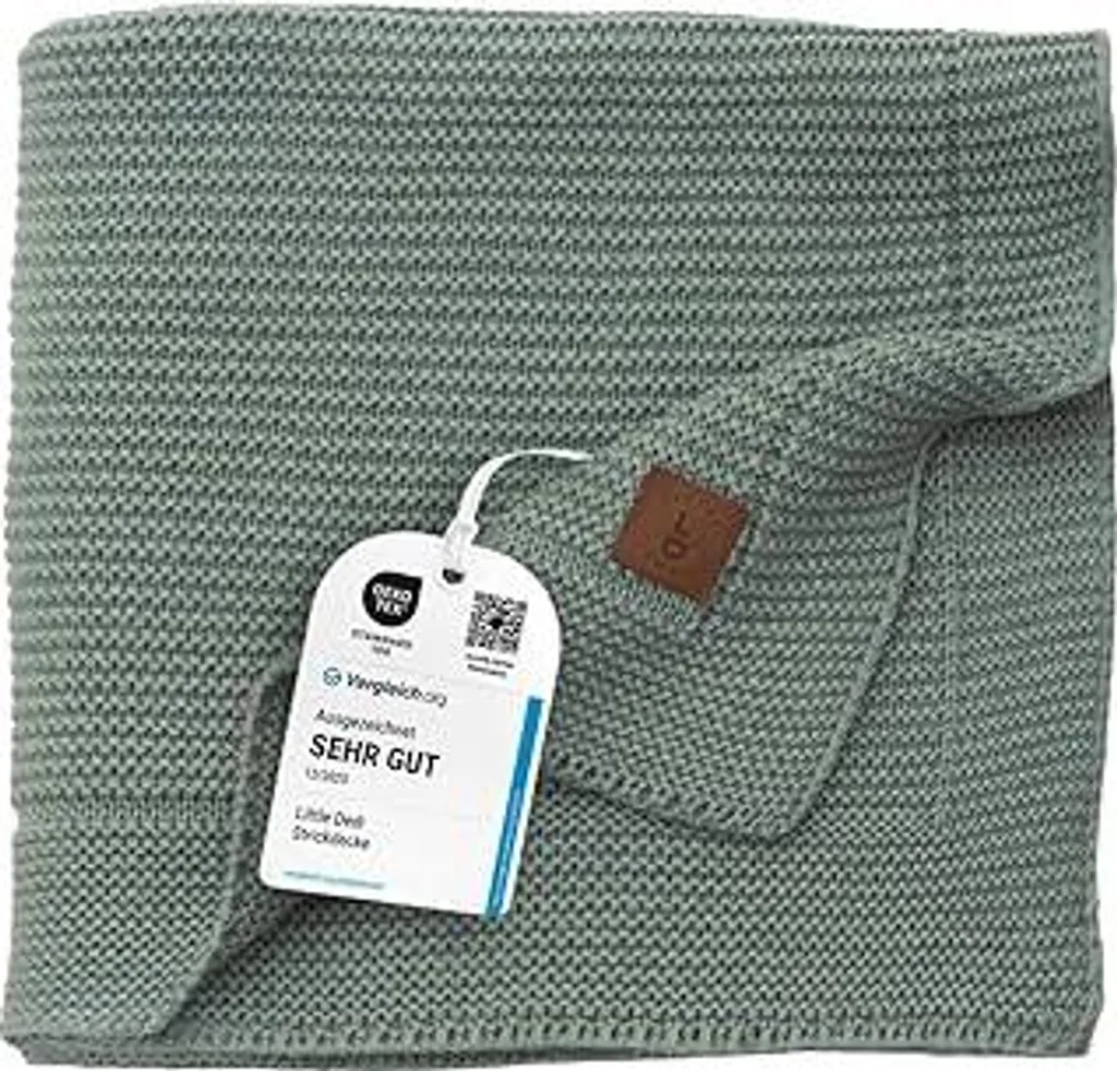 Alina Baby Copertina in Maglia 80x100 Verde Oeko-Tex per Neonati