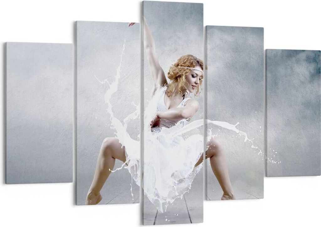 Bild auf Leinwand - Leinwandbild - Frau Tänzerin Ballett - 150x100cm - Wand Bild - Wanddeko - Leinwanddruck - Bilder - Kunstdruck - Wanddekoration...