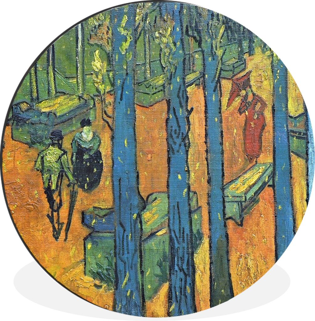 MuchoWow Aluminium Wandkreis Die Alyscamps - Vincent van Gogh Ø 90 cm Wanddeko Modern Wohnzimmer - Mauerkreis - Wandbilder - Runde Bild - Bild a...