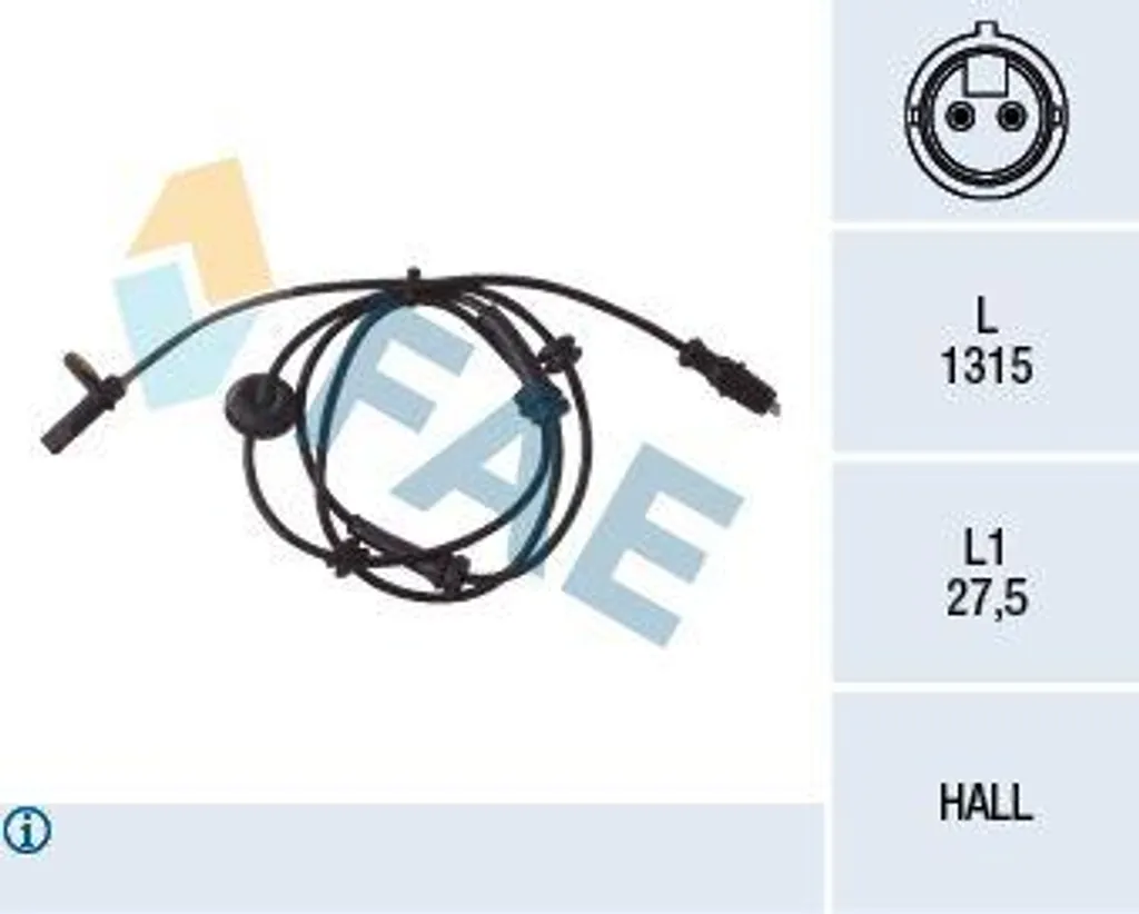 Capteur ABS de roue FAE 78030 pour système de freinage Doblo OE