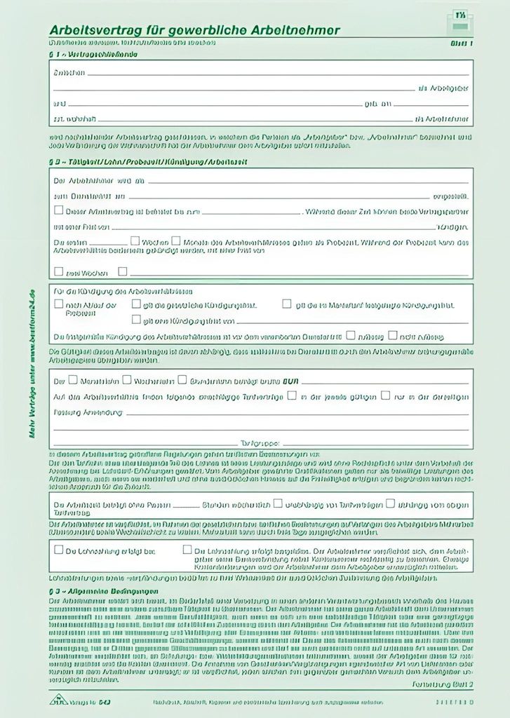 Arbeitsvertrag gewerblich SD 542 von RNK-VERLAG Produktbild 