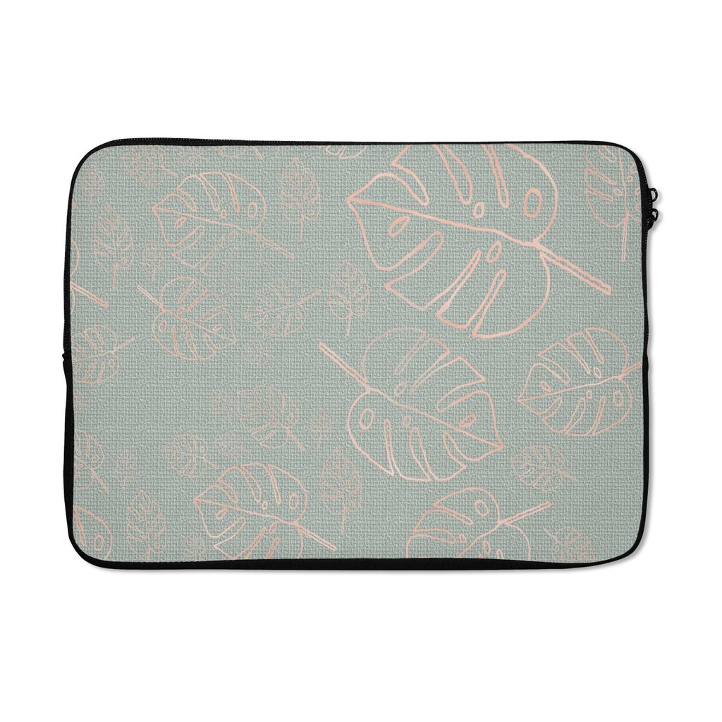 MuchoWow Laptop Hülle 13 Zoll Muster - Luxus - Blau - Rosa Laptoptasche - Laptophülle - Sleeve - Rundumschutz