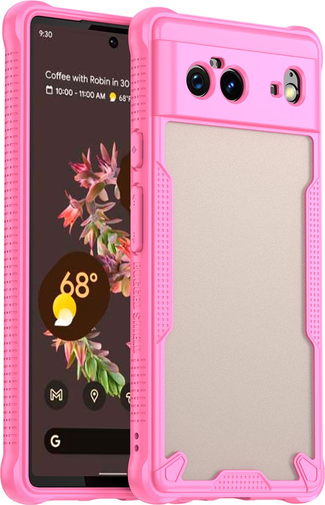Schutzhülle für Google Pixel 6, transluzente matte Rückseite, TPU Bumper Case Pink