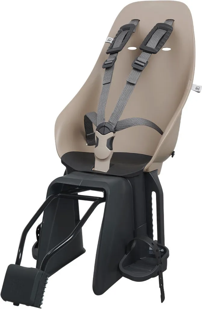Siège Vélo Enfant Arrière Urban Iki Fixation sur Cadre - Coloris Beige/Noir