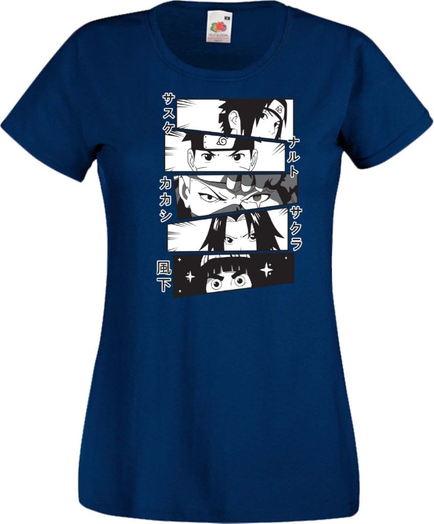 Damen T-Shirt Naruto Team 7 02 Var-050 Sanin Students, Lady M / Dunkelblau