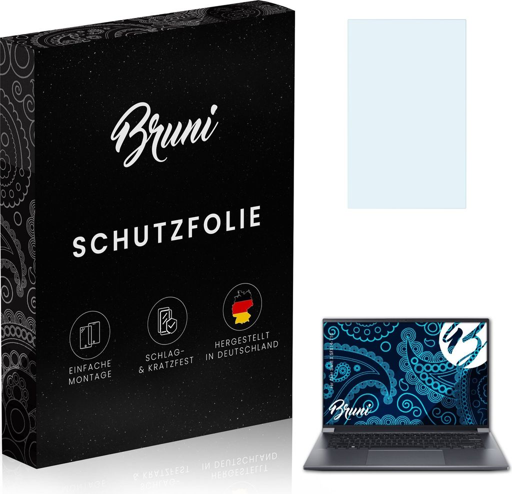 Bruni Basics-Clear 2x Schutzfolie kompatibel mit Acer Swift X (SFX14-71G) Folie