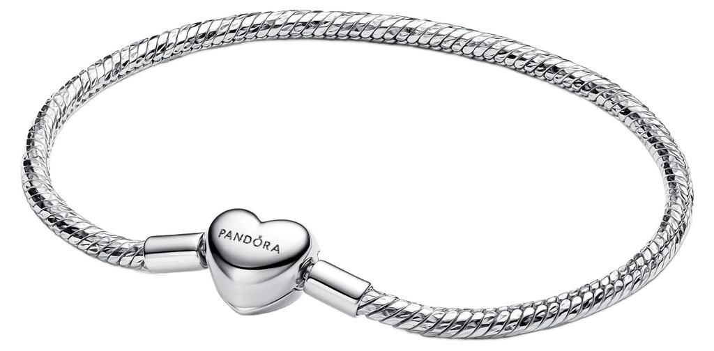 Pandora bracelet à maillons serpent facette fermeture coeur Image du produit 