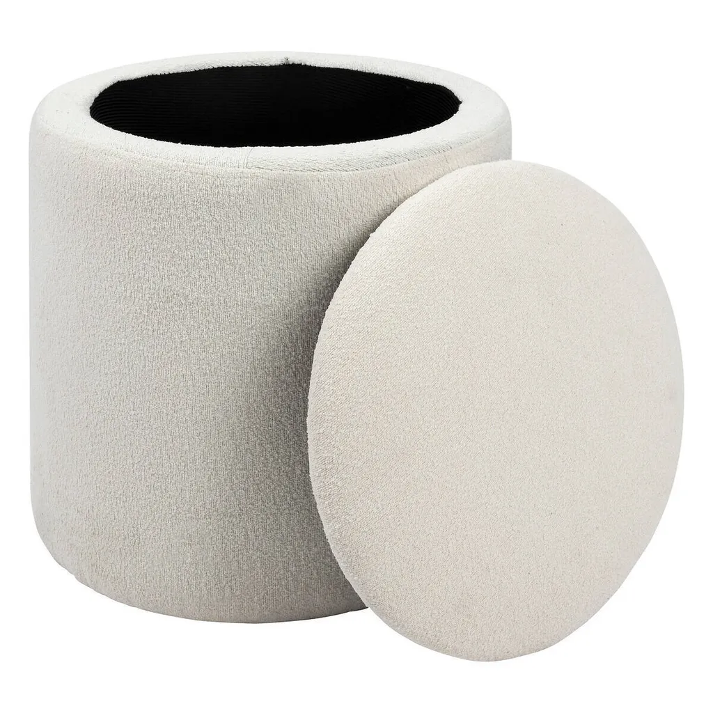 Sitzsack Kaydi Blanc D35cm Atmosphera - Pouf Poire Blanc Design Scandinave