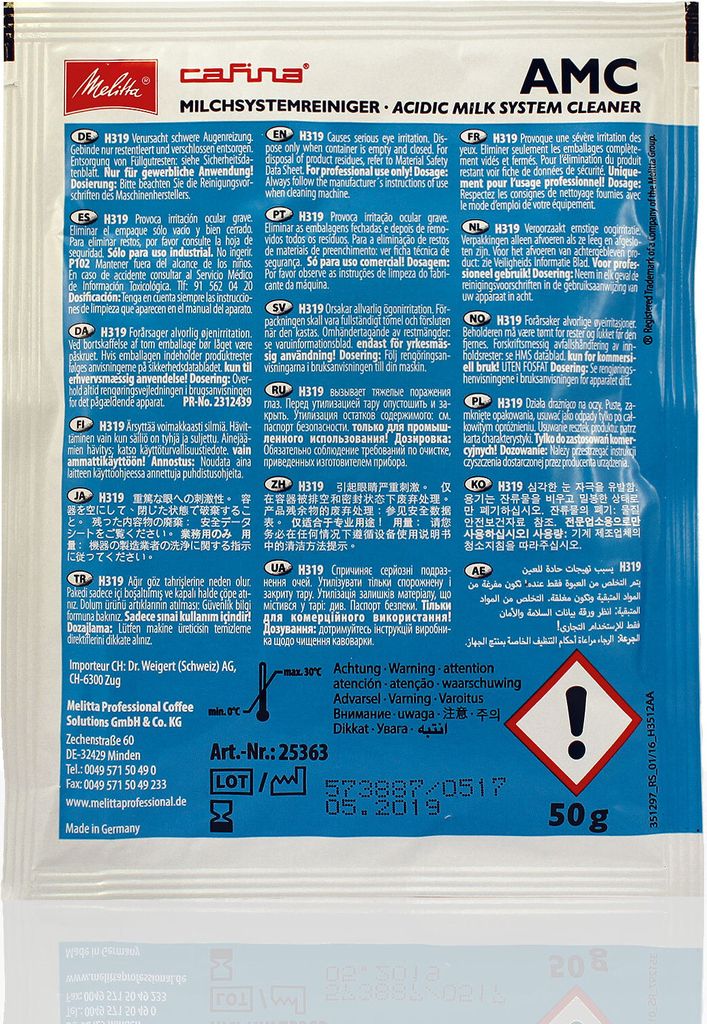 Melitta Cafina AMC Milchsystemreiniger 50 x 50g, Produktbild 