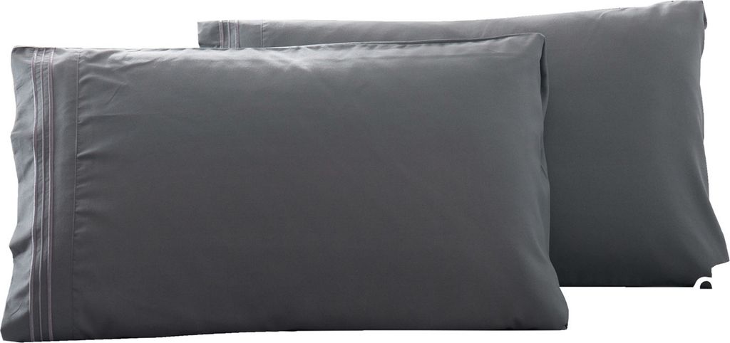 2pcs Solid Color Pillowcase No-Billing Fine Workmanship bequeme delikat-Dunkelgrau ,Größen:L
