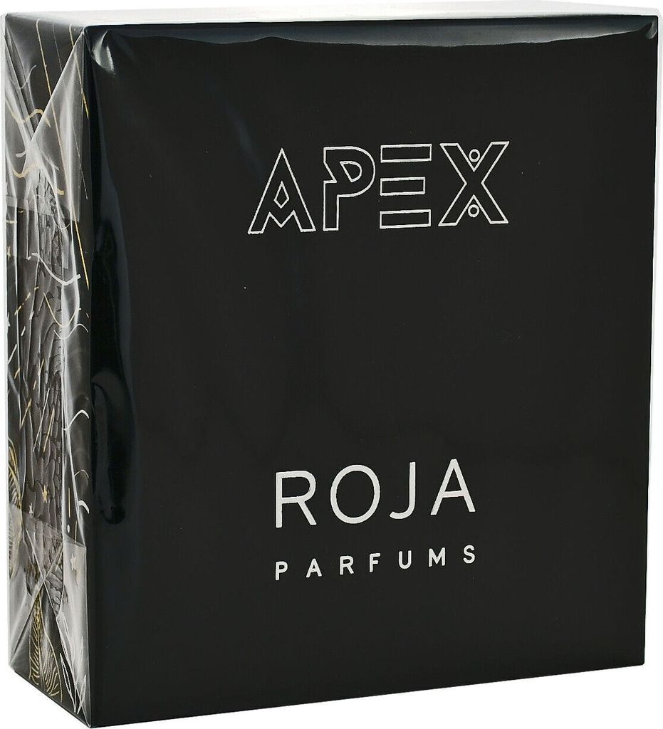 A black box with white text and a clear plastic wrap.
