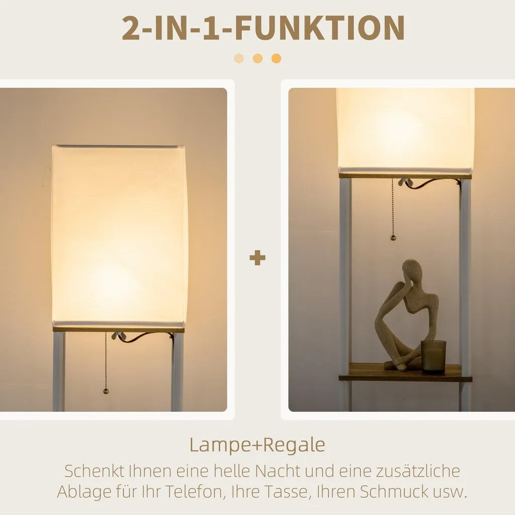 Lampadaire 3 compartiments E27 40W blanc avec éclairage d'ambiance - 5