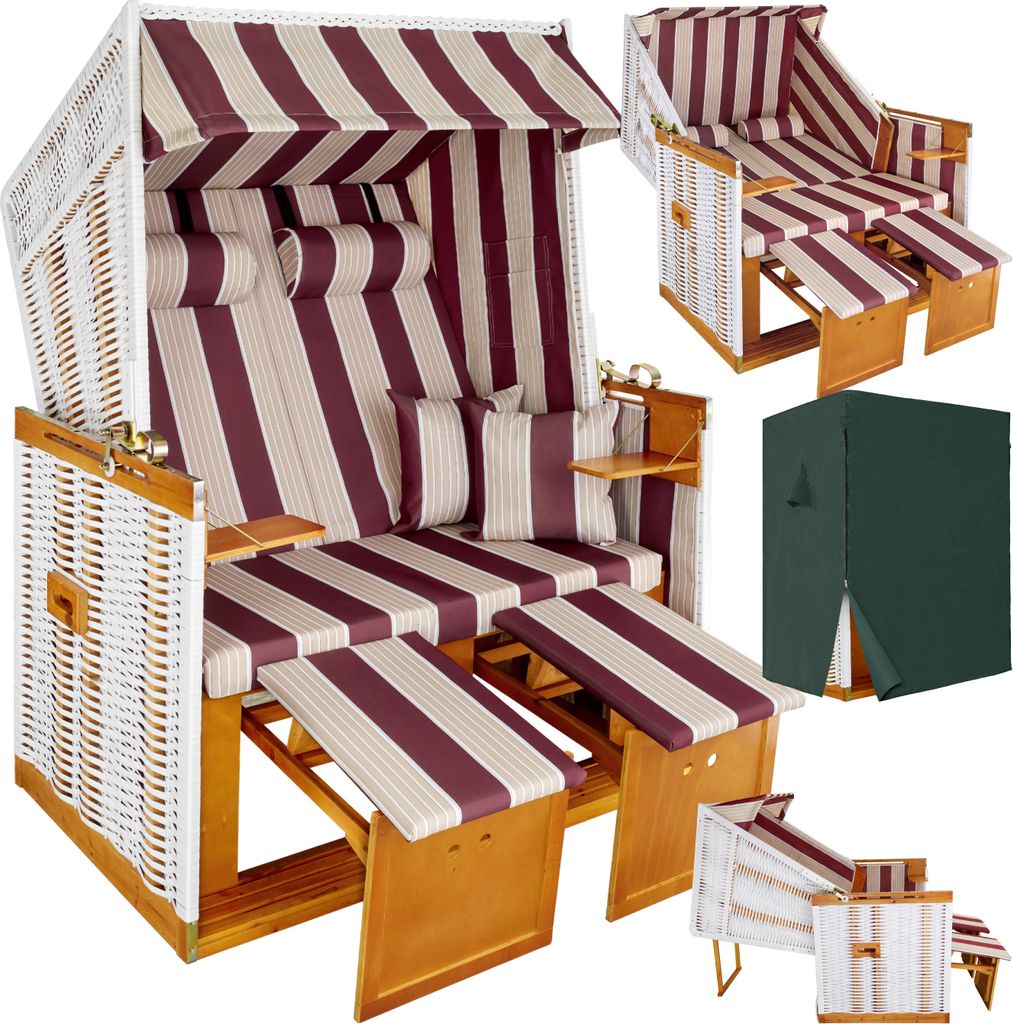 tectake® Strandkorb Sylt 115 x 158 x 78 cm Produktbild 