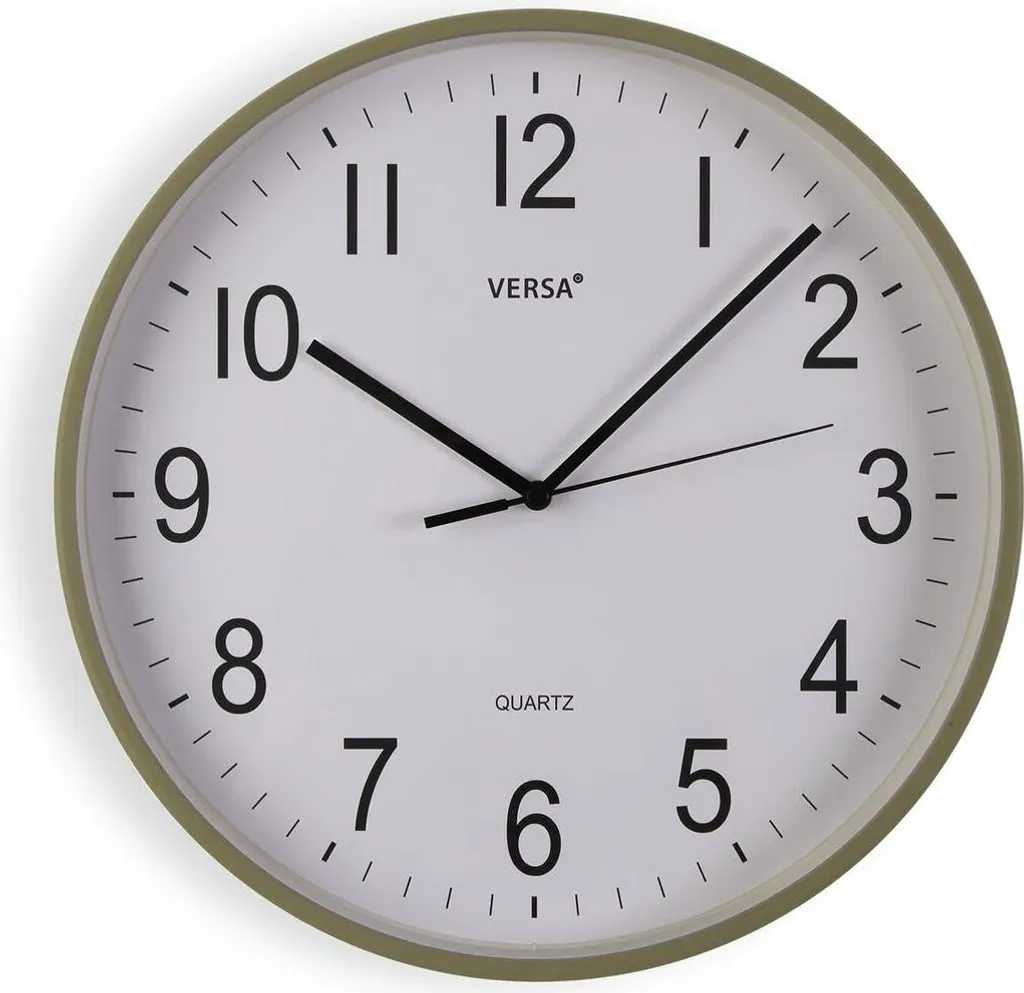 Horloge murale cuisine et salon verte Versa 40 cm - Décoration moderne