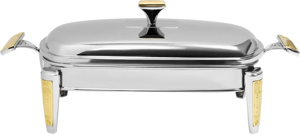 Chafing Dish Inox Argenté 2,2L - Finition Miroir et Design Ergonomique