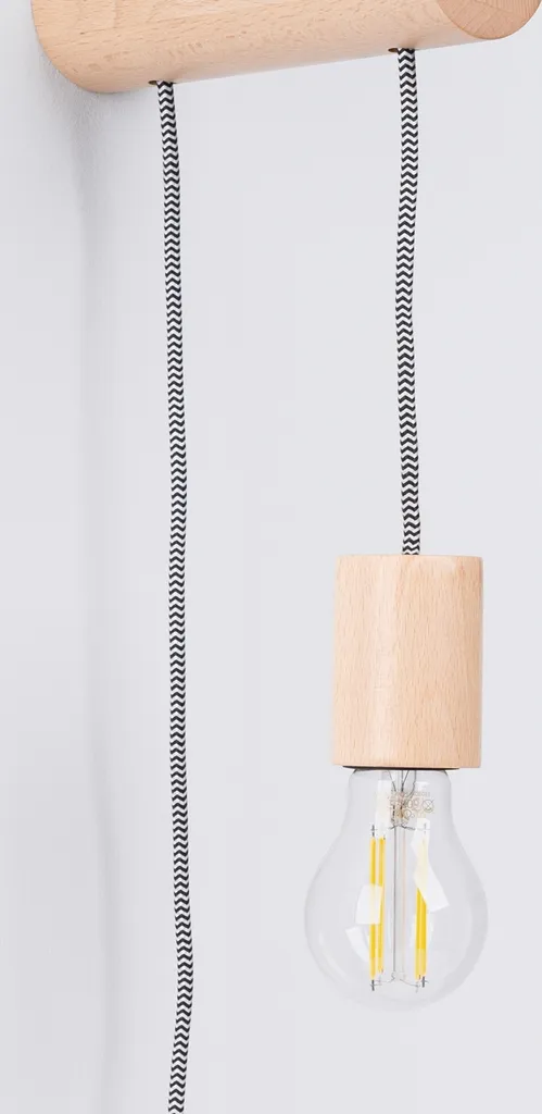 Applique NIMBI E27 Sollux: Design Minimal in Legno 55cm con Switch - 6