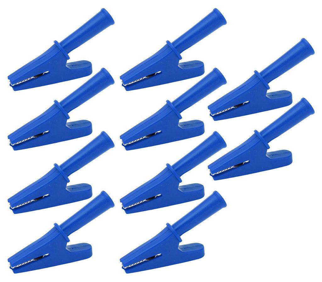 10 Stück elektrische Prüfklemmen, 20 A Nennstrom, 10 mm öffnung, für elektronische Geräte und Schweißmaschinen, blau