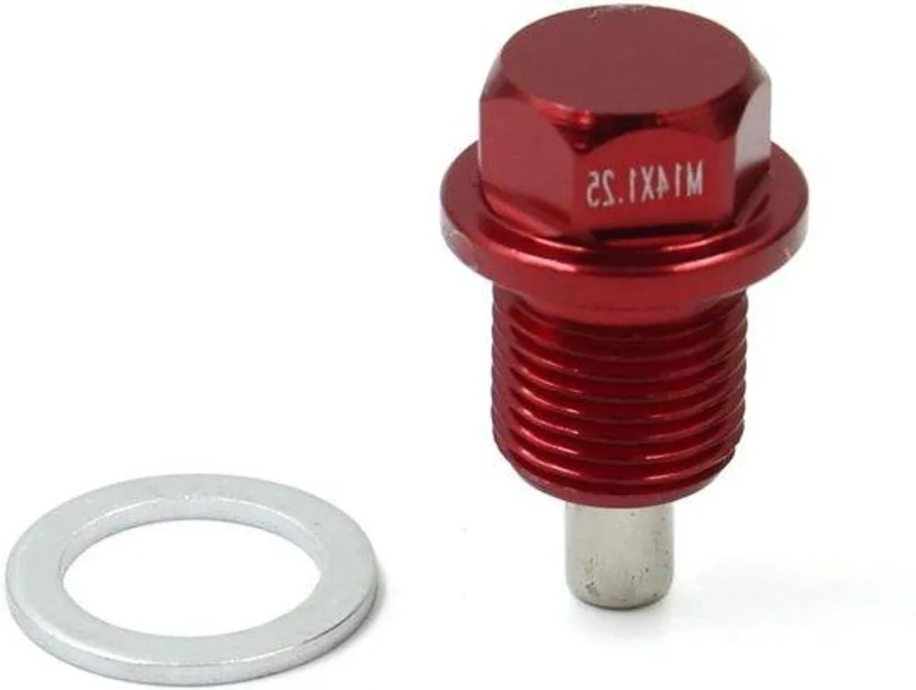 Bouchon de vidange d'huile M14x1.25 rouge en aluminium haute résistance