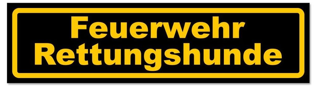 Kiwistar - Autoaufkleber - Gelb - Schwarz - 20 x 5,3 cm - Feuerwehr Rettungshunde - Hinweis Aufkleber Sticker für Auto, Kfz, Fahrrad, PKW, LKW