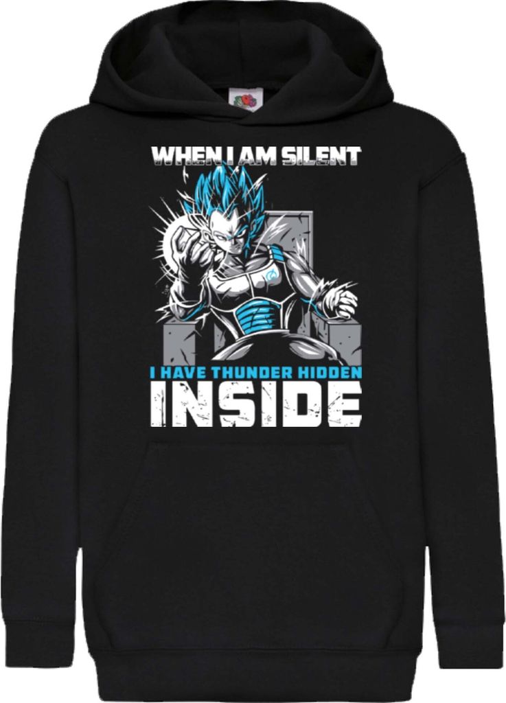 Kinder Kapuzenpullover Dragon Anime Manga Ball Z Vegeta Thunder, 9-11 Jahr - 140 / Schwarz