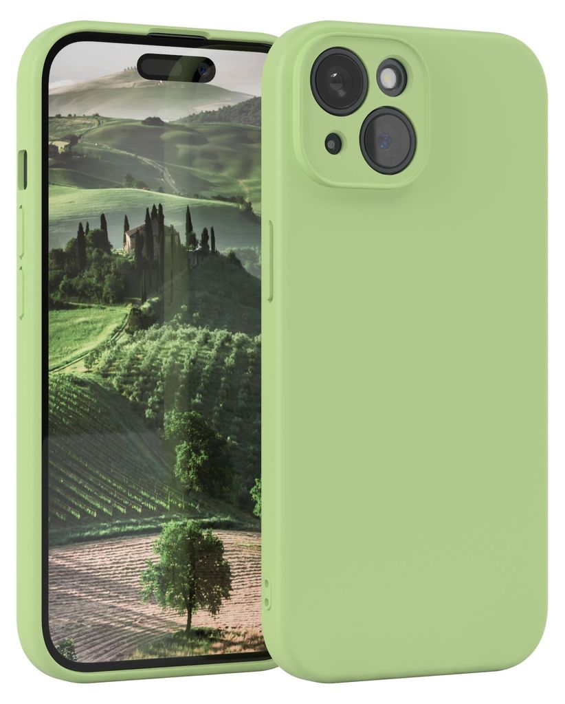 EAZY CASE - TPU Hülle für Apple iPhone 15, TPU Case stoßfeste Handyhülle, weiches Cover mit Kameraschutz, Silikonhülle in Grün