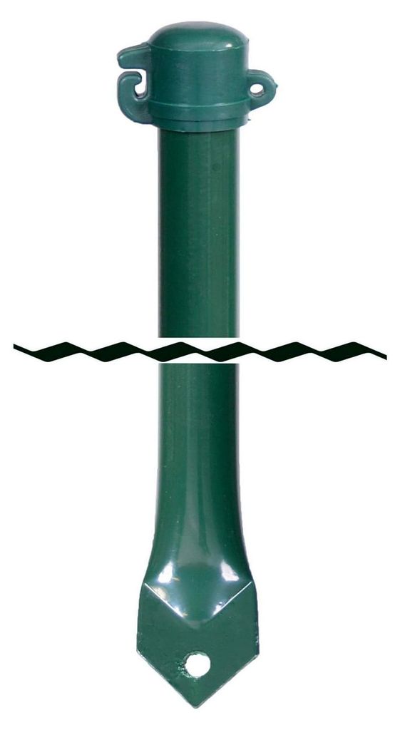 Gartenstab Pflanzstab Pfosten grün beschichtet Ø 16 mm mit Kappe und angespitztem Bodenstück 75/100/150 cm Länge