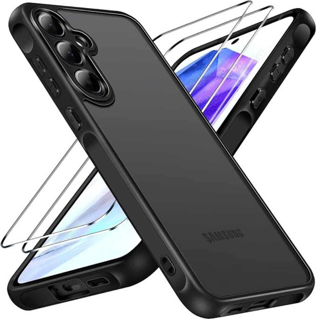 TPU Hülle + 2X 9H Schutzglas für Samsung Galaxy A55 (Akryl) Produktbild 