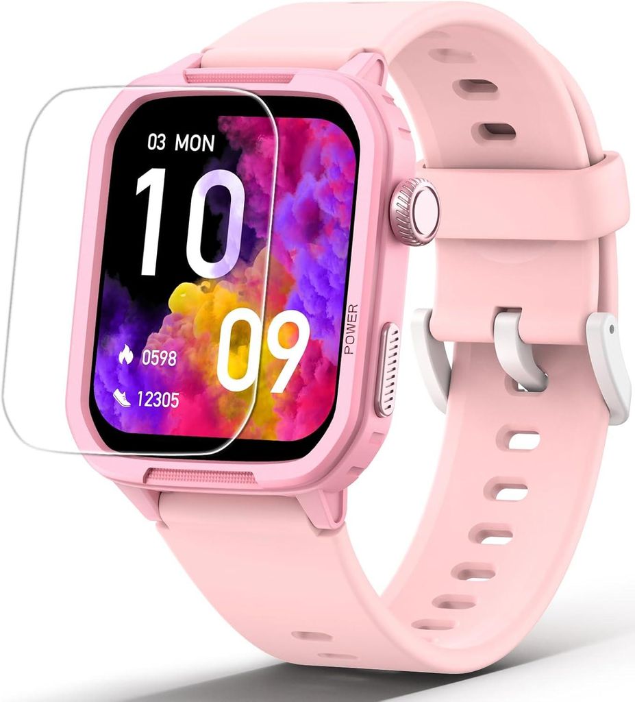 JOYELE Kinder Smartwatch Jungen Mädchen IP68 Wasserdicht Gehärtetes Glas 19 Sportmodi Herzfrequenz Schlafmonitor Schrittzähler Kindergeschenk