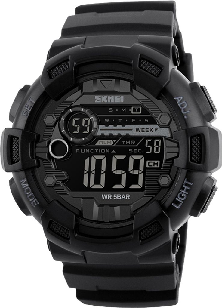 SKMEI 1243 Digitale Elektronische Herrenuhr Mode Laessig Outdoor Sports Maennliche Armbanduhr Dual Time 5ATM Wasserdichte Hintergrundbeleuchtung