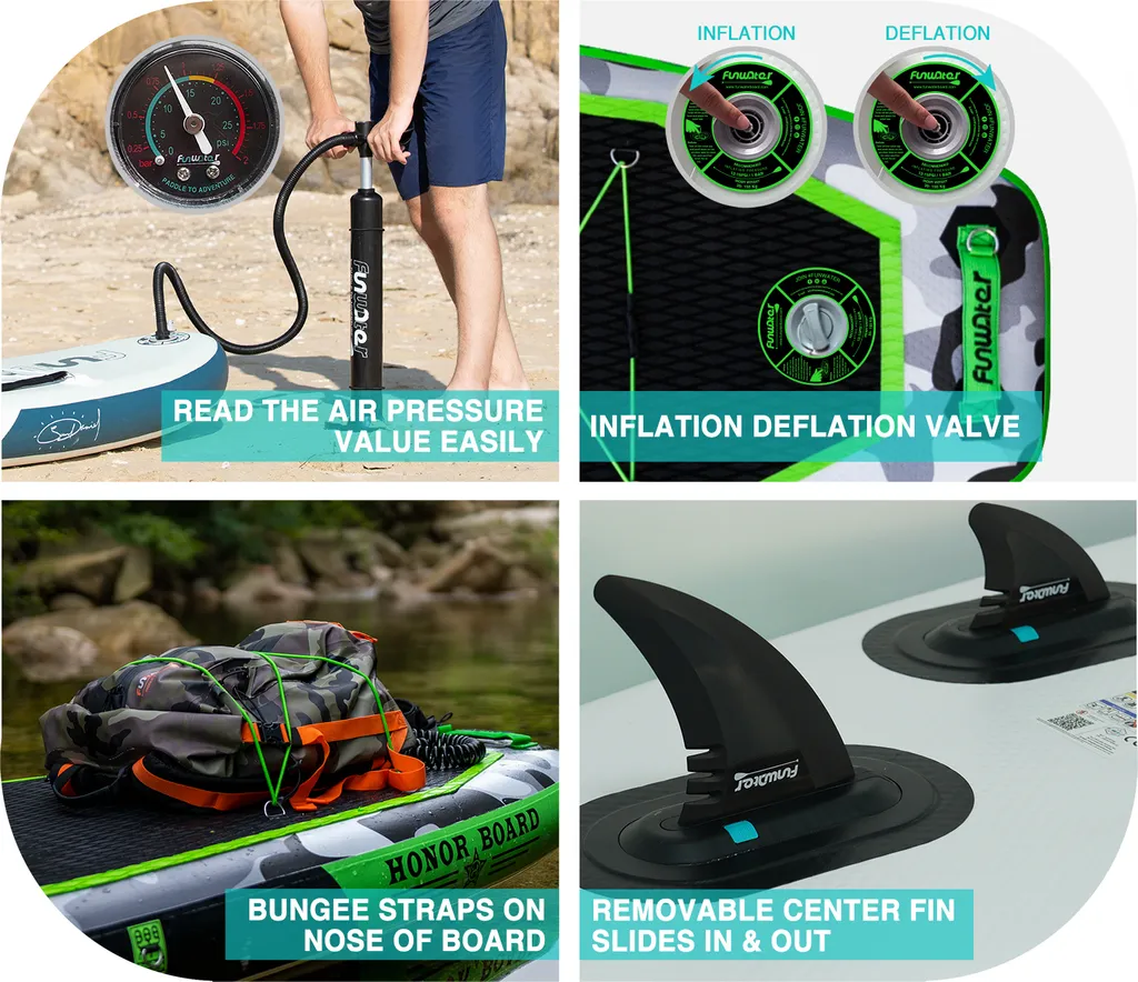 Planche de Stand Up Paddle Gonflable Polyvalente Kit Complet 150kg - 3