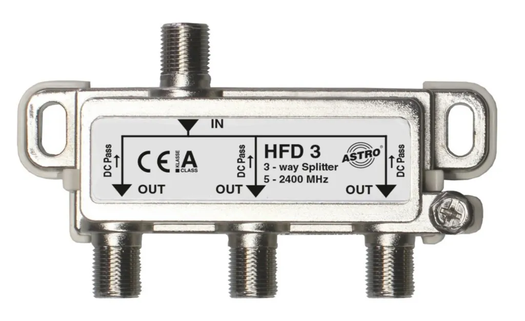 Répartiteur satellite Astro Strobel HFD 3 00414300 triple blindé Pro