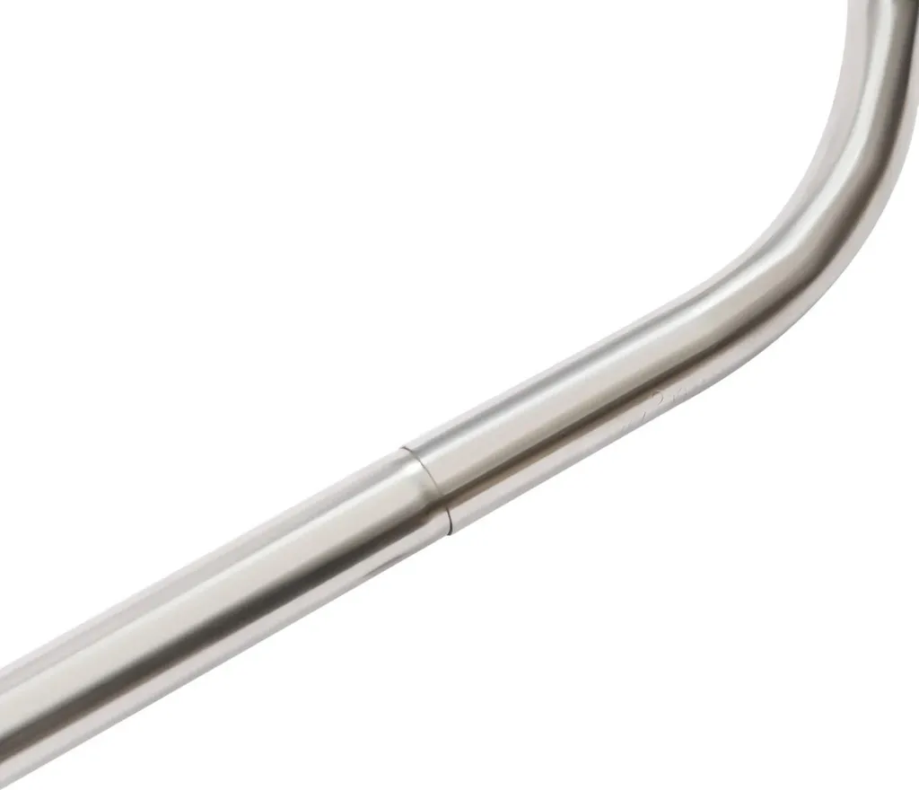 Tringle de douche d'angle extensible 45 à 75 cm en métal gris argent