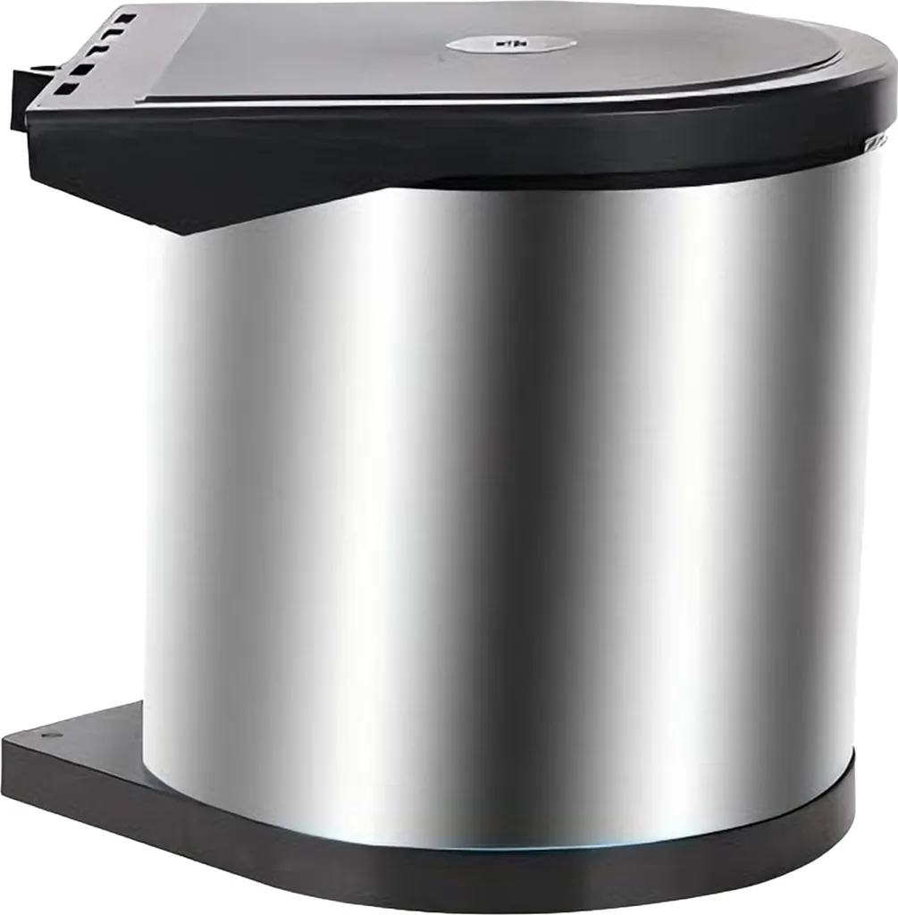 Poubelle sous évier Relaxdays compacte avec couvercle à clapet gris