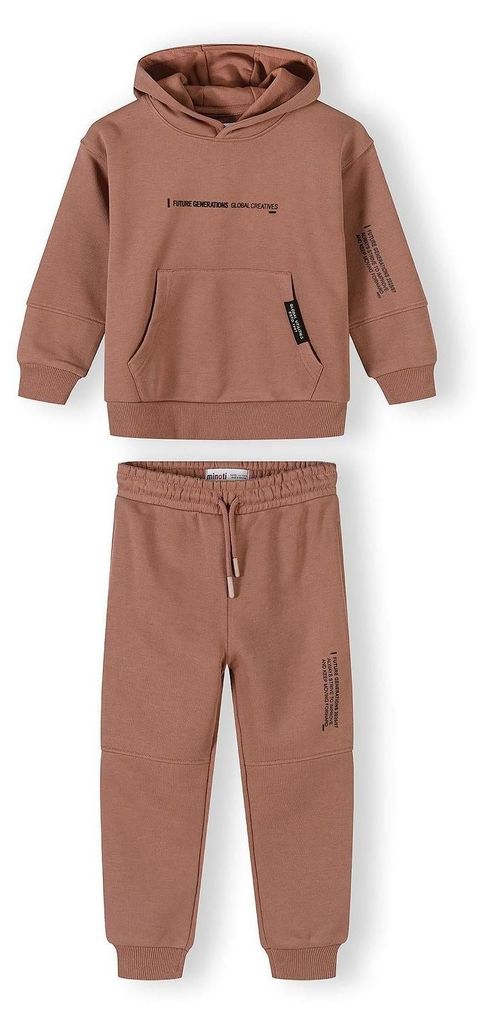 Minoti Set Baumwolle Kapuze Cognac Gr. 164 für Jungen