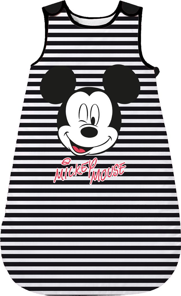 Disney Mickey Mouse - Schlafsack für Jungen und Mädchen Baby Unisex ohne Ärmel Schwarz/Weiß 70
