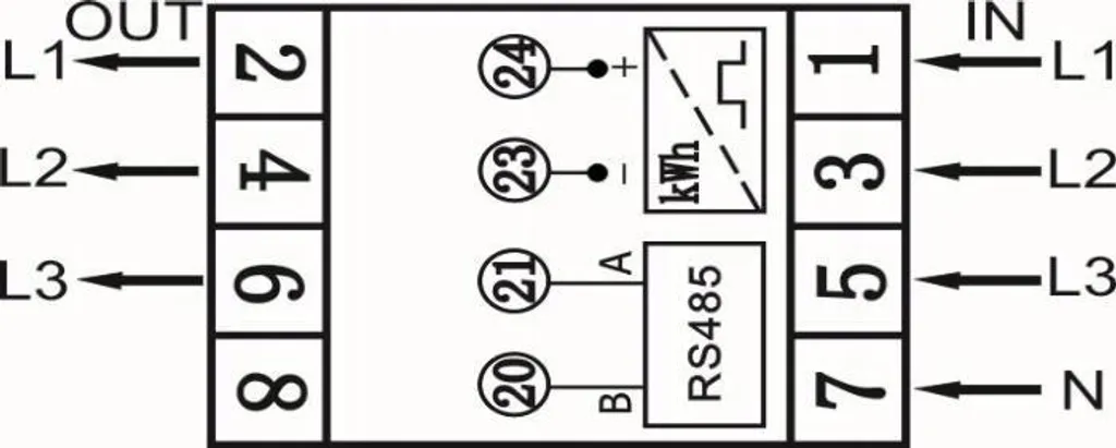 Compteur Électrique Triphasé Orno 80A avec Port RS485 Modbus MID - 10