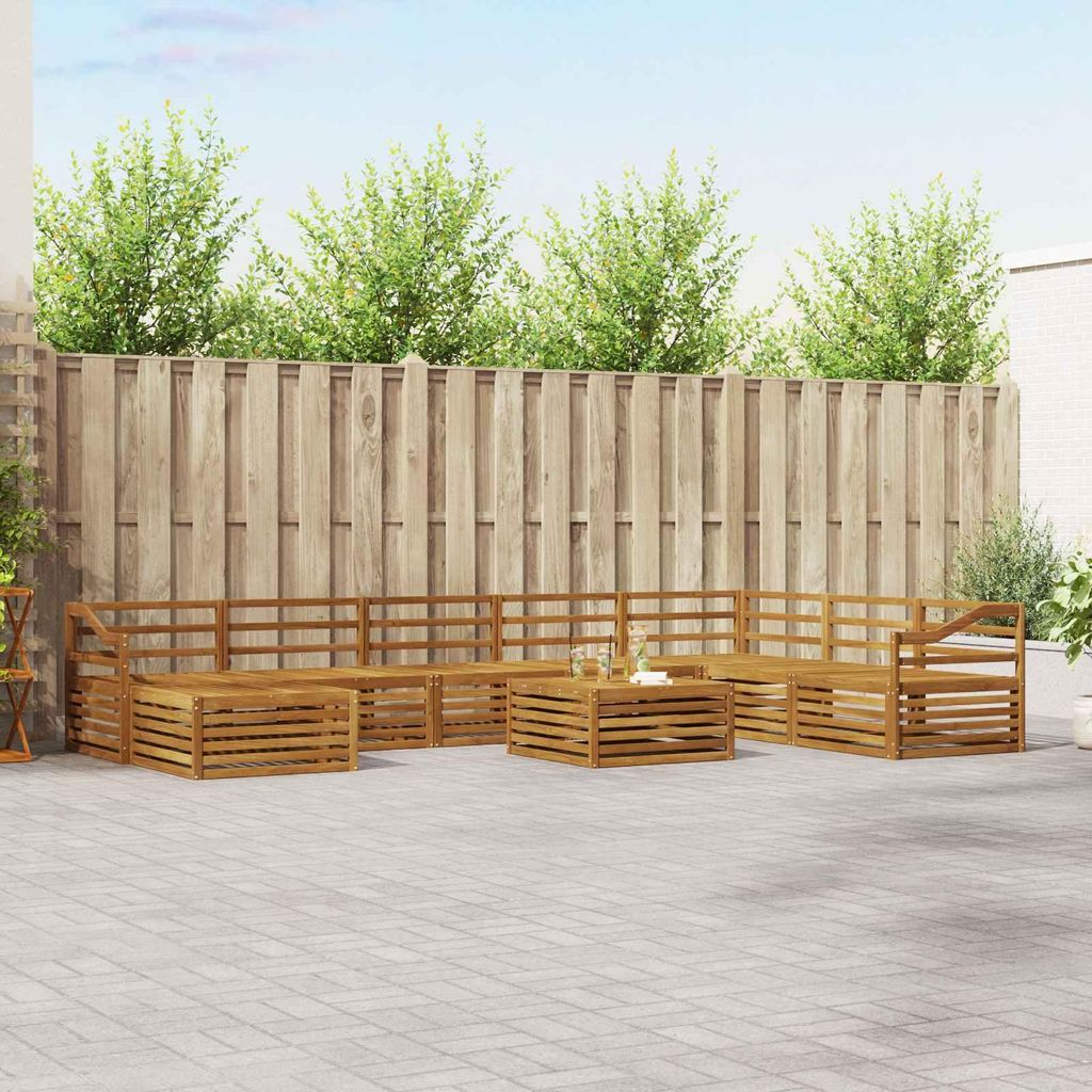 "Summerschlussverkauf"Sofagarnitur - CLORIS - Balkonmöbe/Sitzgruppe - 9 pcs - Moderne Design - Natur Massivholz Akazie - Gartensofas DEMöbel850826