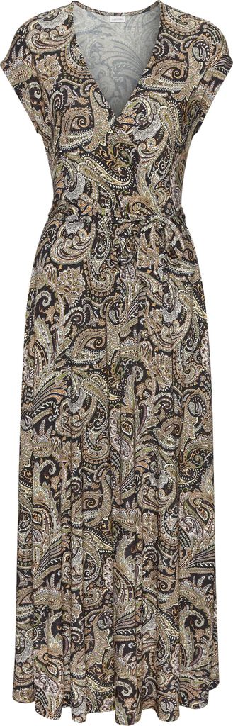 LASCANA Maxikleid schwarz-orange bedruckt Größe 38