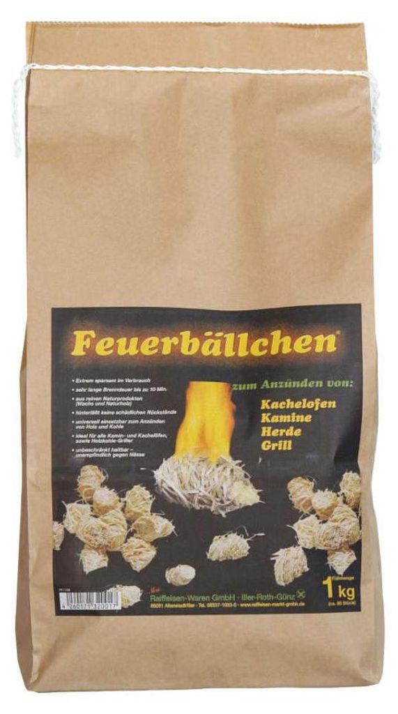 Raiffeisenwaren Feuerbällchen Anzünder, Inhalt 1 kg, Immagine del prodotto 