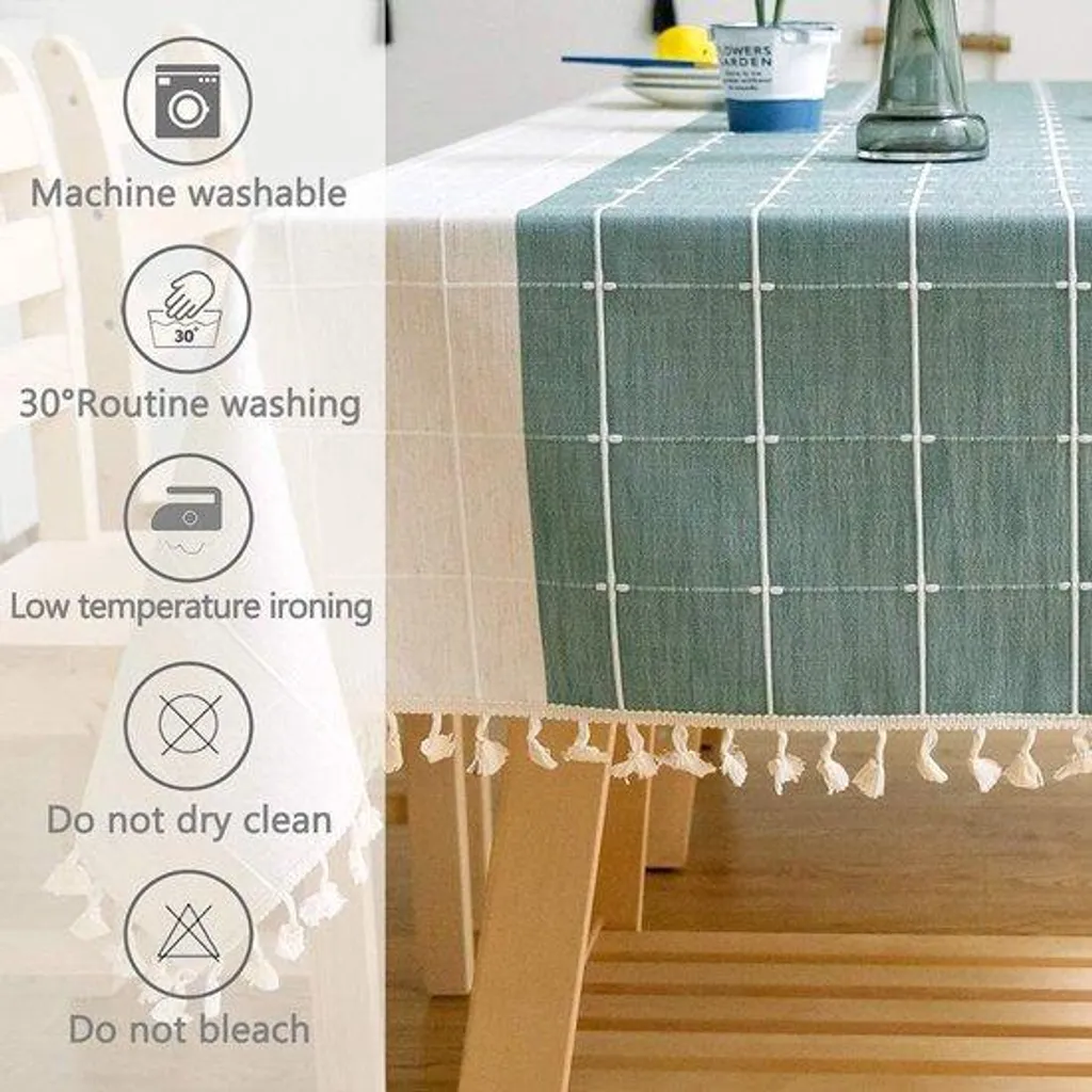 Nappe de cuisine rectangulaire 140x240 cm pour table 6-8 personnes