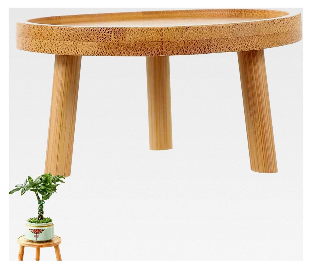 Kleiner Pflanzenhocker aus Holz für Blumen, Topfpflanzenständer, runder Blumentopf-Basishalter, Blumenbank für Innenfensterbank, Blumenhocker De...