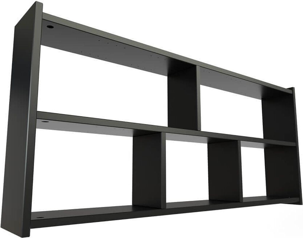 Bett regal Breite 140cm aus Holz für hochbett - Schwarz
