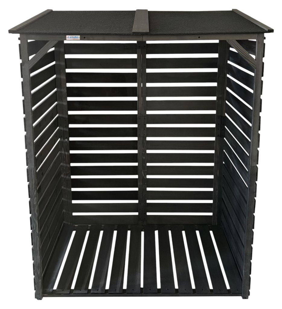 Lendo Online Abri à Bûches Extérieur 118×59×158 Bois Gris Image du produit 