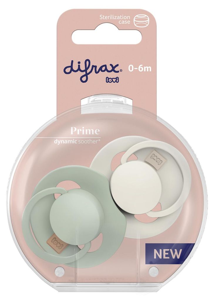 Difrax Lovi Fopspeen 0-6 maand Coconut/Pistachio (2 stuk) Productafbeelding 