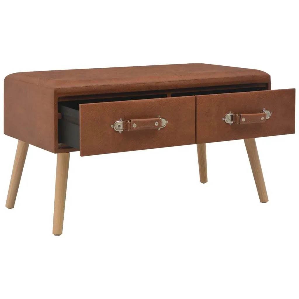 vidaXL Tavolino marrone 80x40x46 cm in Pelle finta