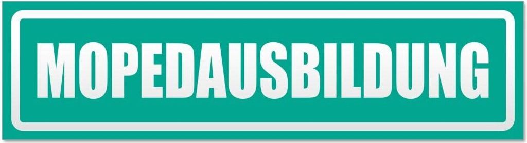 Kiwistar - Autoaufkleber - Türkis - 45 x 12 cm - Mopedausbildung invertiert - Hinweis Aufkleber Sticker für Auto, Kfz, Fahrrad, PKW, LKW