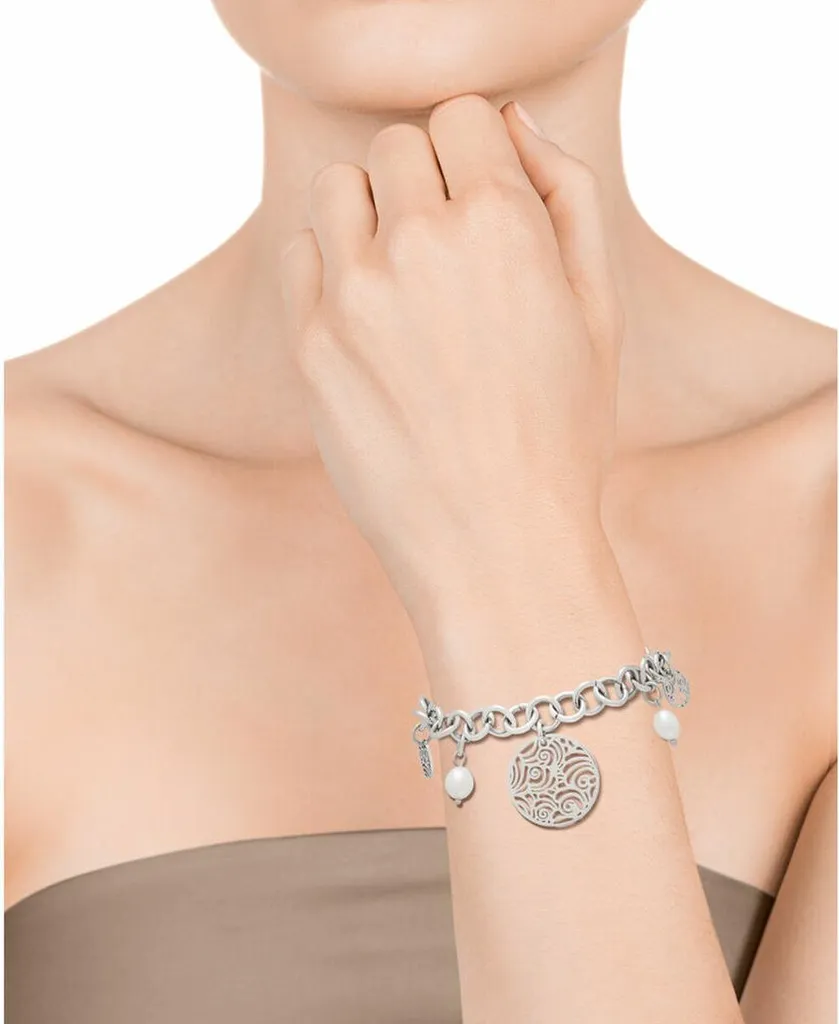 Bracelet chic en argent 925 et perles nacrées, finition haute qualité